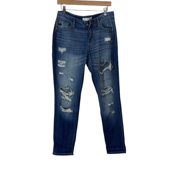 KanCan Denim - KanCan Boyfriend Jeans Mid Rise Distressed Denim KC8281M Womens 7 / 27